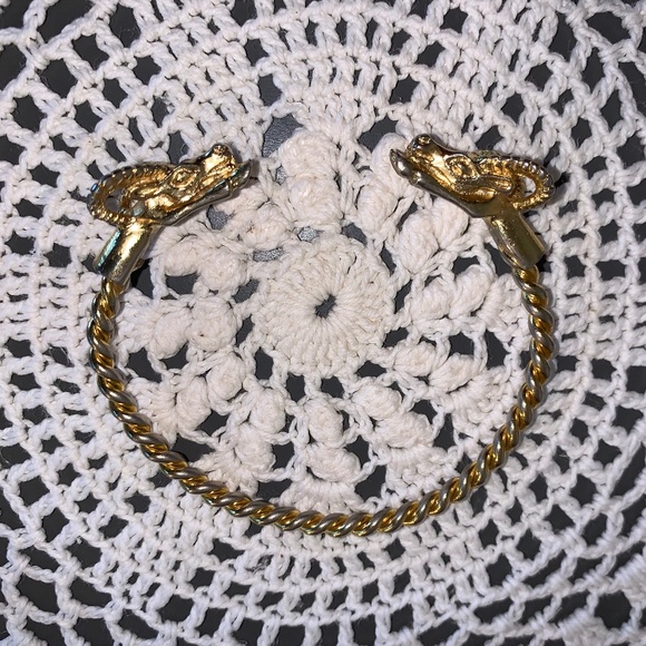 Vintage Goat Head Twisted Metal Cuff Bracelet - Picture 6 of 6